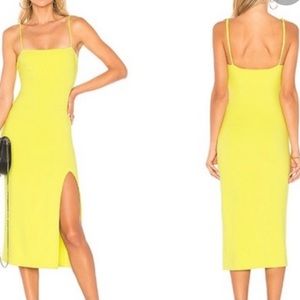Friends and Lovers Neon Yellow Slit Dress